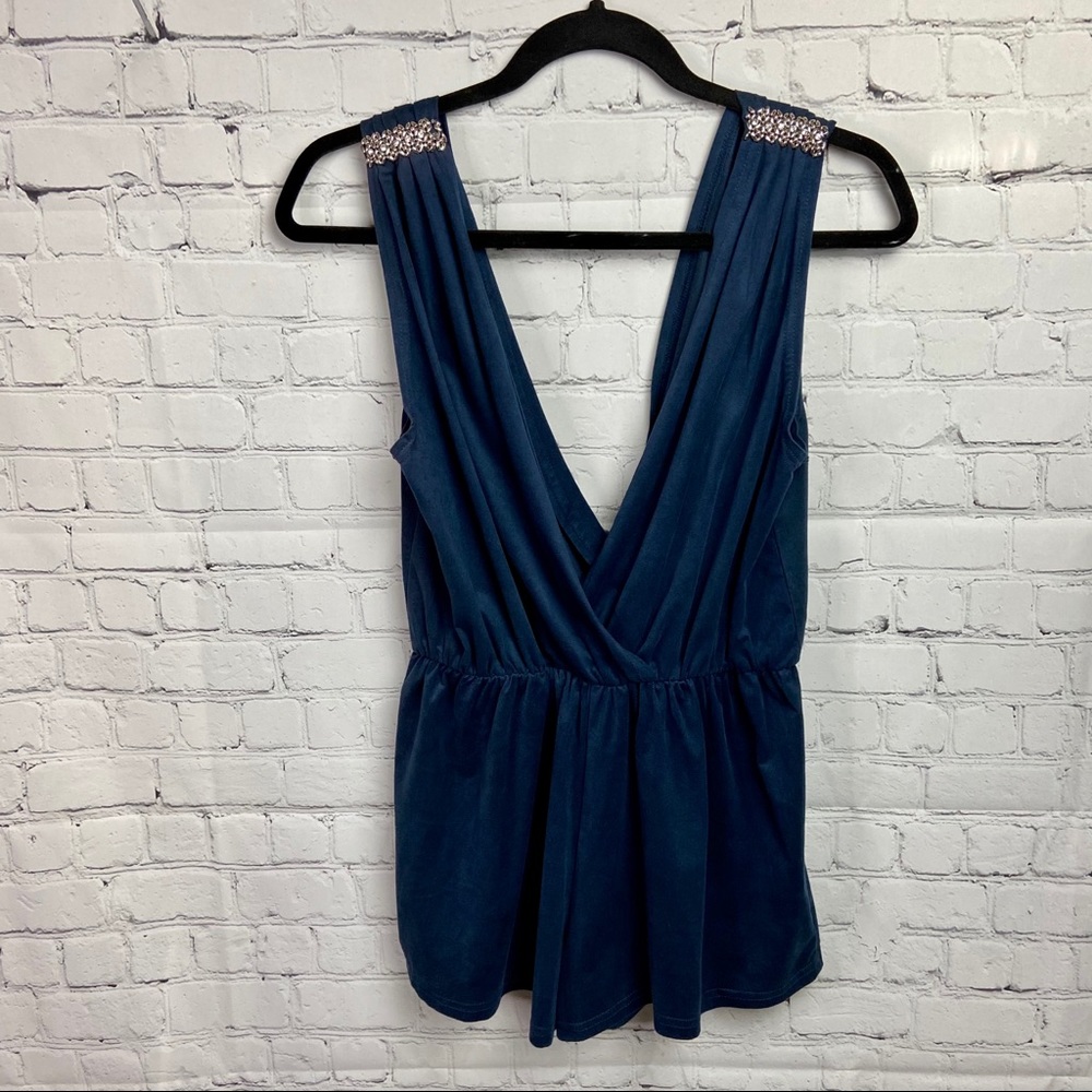 Sueded Jeweled Romper